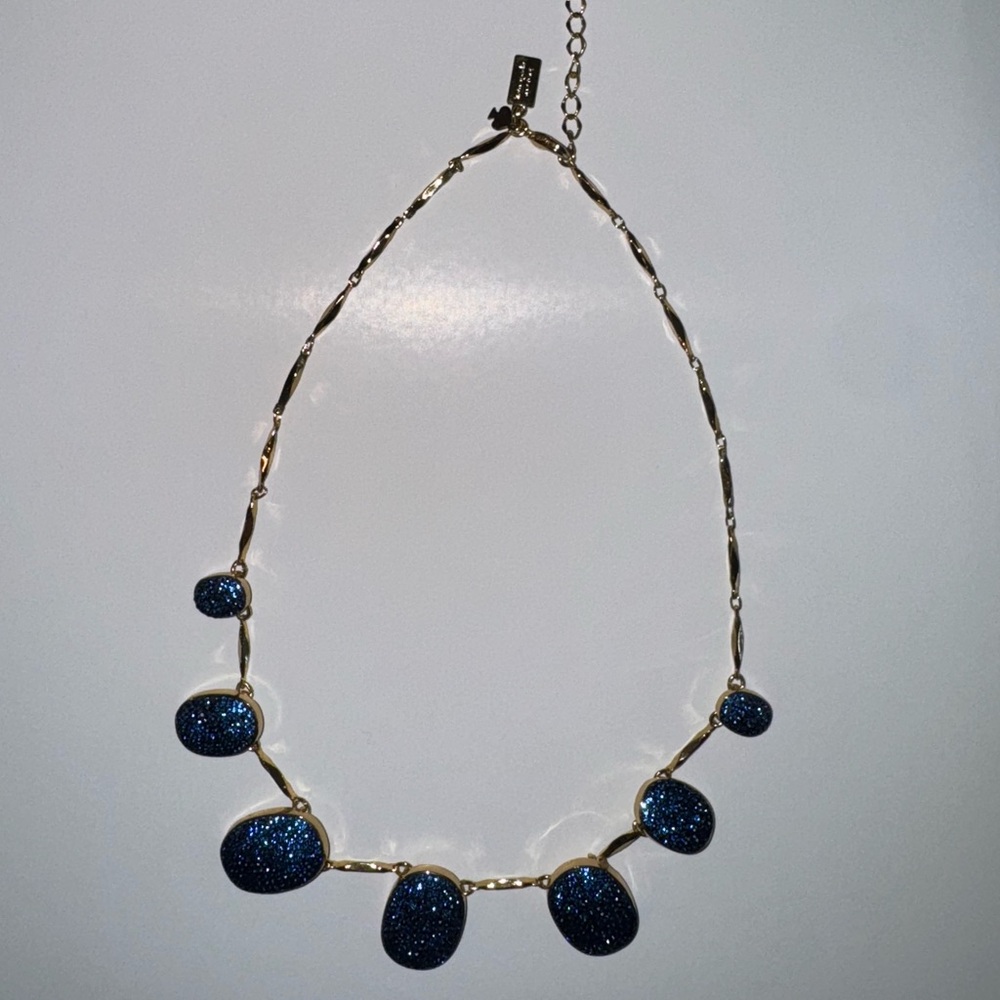 Kate Spade ♠️ Elegant Gold and Blue Stone Necklace